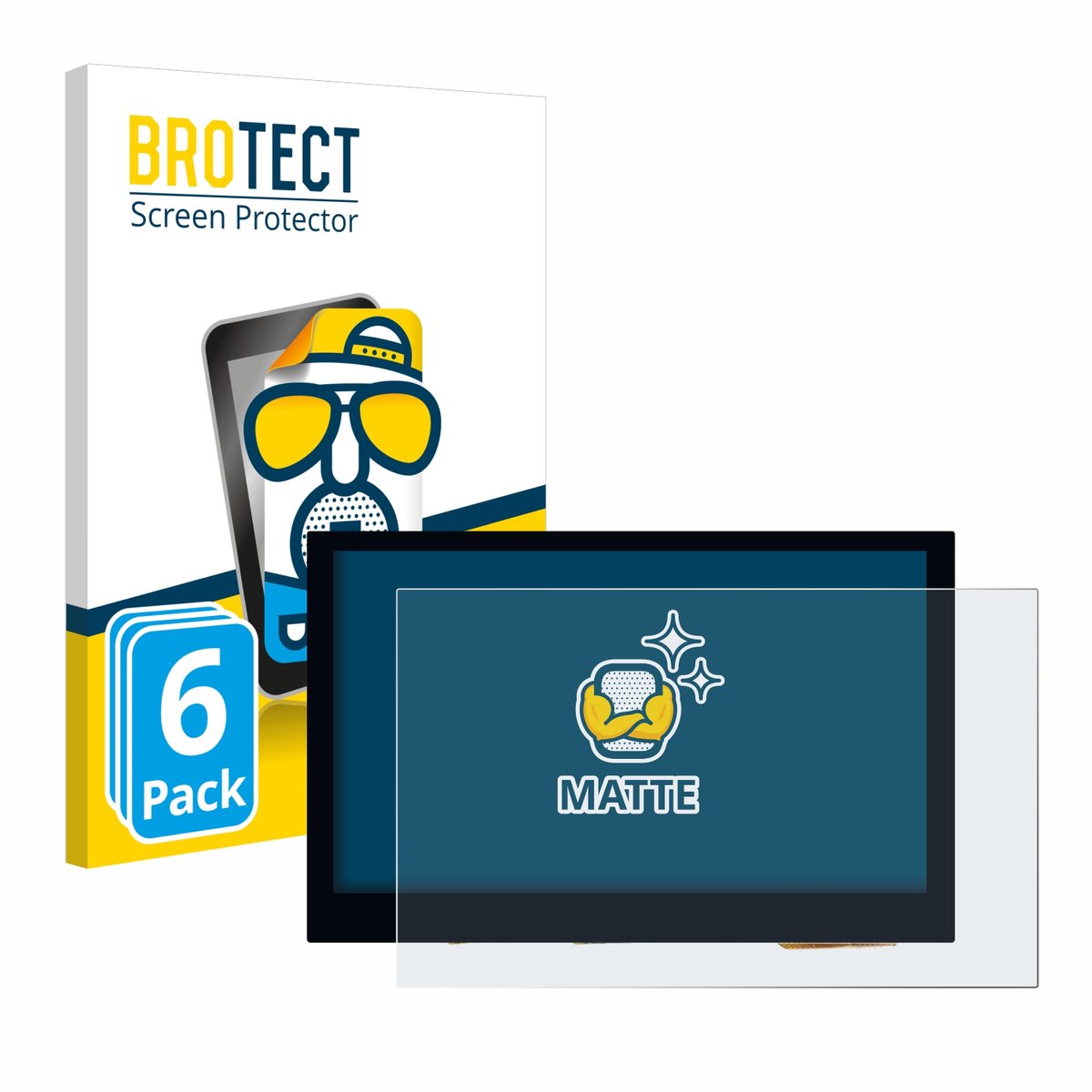 BROTECT - Screenprotector voor Waveshare 4.3" - Folie Beschermfolie matte 6 Stuks