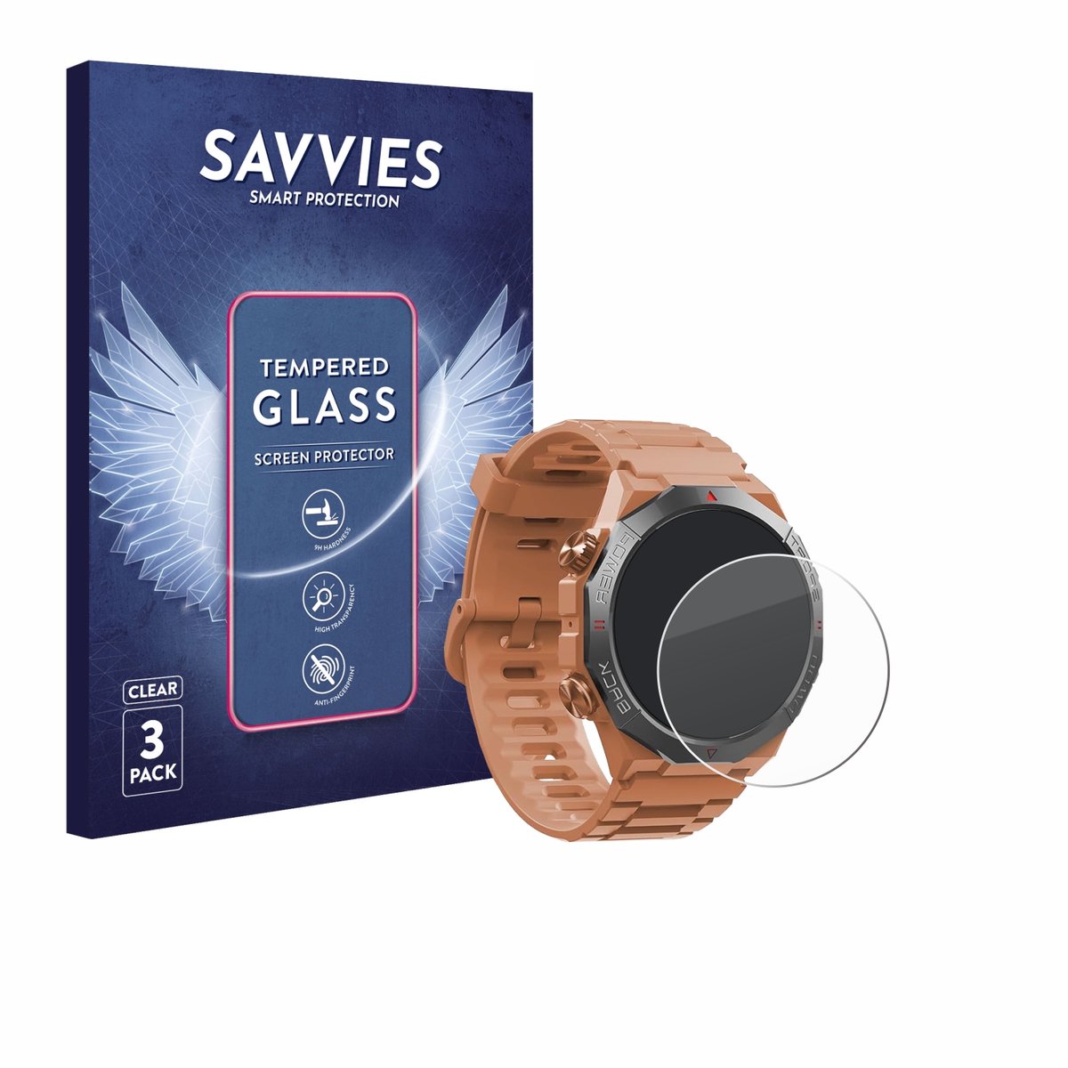 Savvies - Glas Screenprotector voor Qecnato S10 1.39" - Gehard Beschermglas 9H 3 Stuks