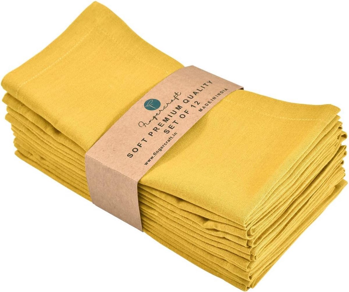 Stoffen Servetten Katoen Linnen 12 stuks 20x20 inch - Miterkanten Pre-Shrunk Absorberend