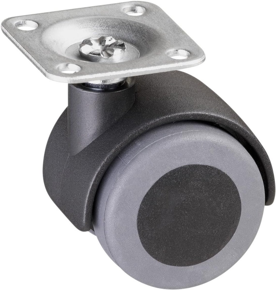 Dubbele Rol Ø 40 mm met Zacht TPR Loopvlak - 30 kg Draagkracht - Vloervriendelijk