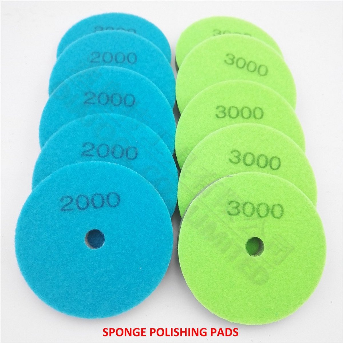 Set van 10 Spons Polijstpads 4 Inch voor Steen, Marmer en Terrazzovloeren