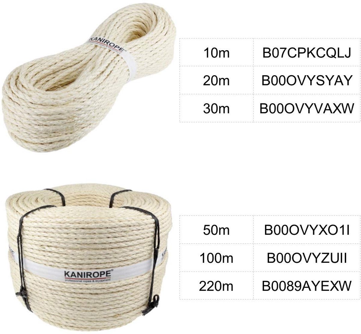 Sterk Sisal Touw 10mm Doorsnede - 30 Meter Lang - 4-Puntig Gedraaid Natuurlijk Materiaal
