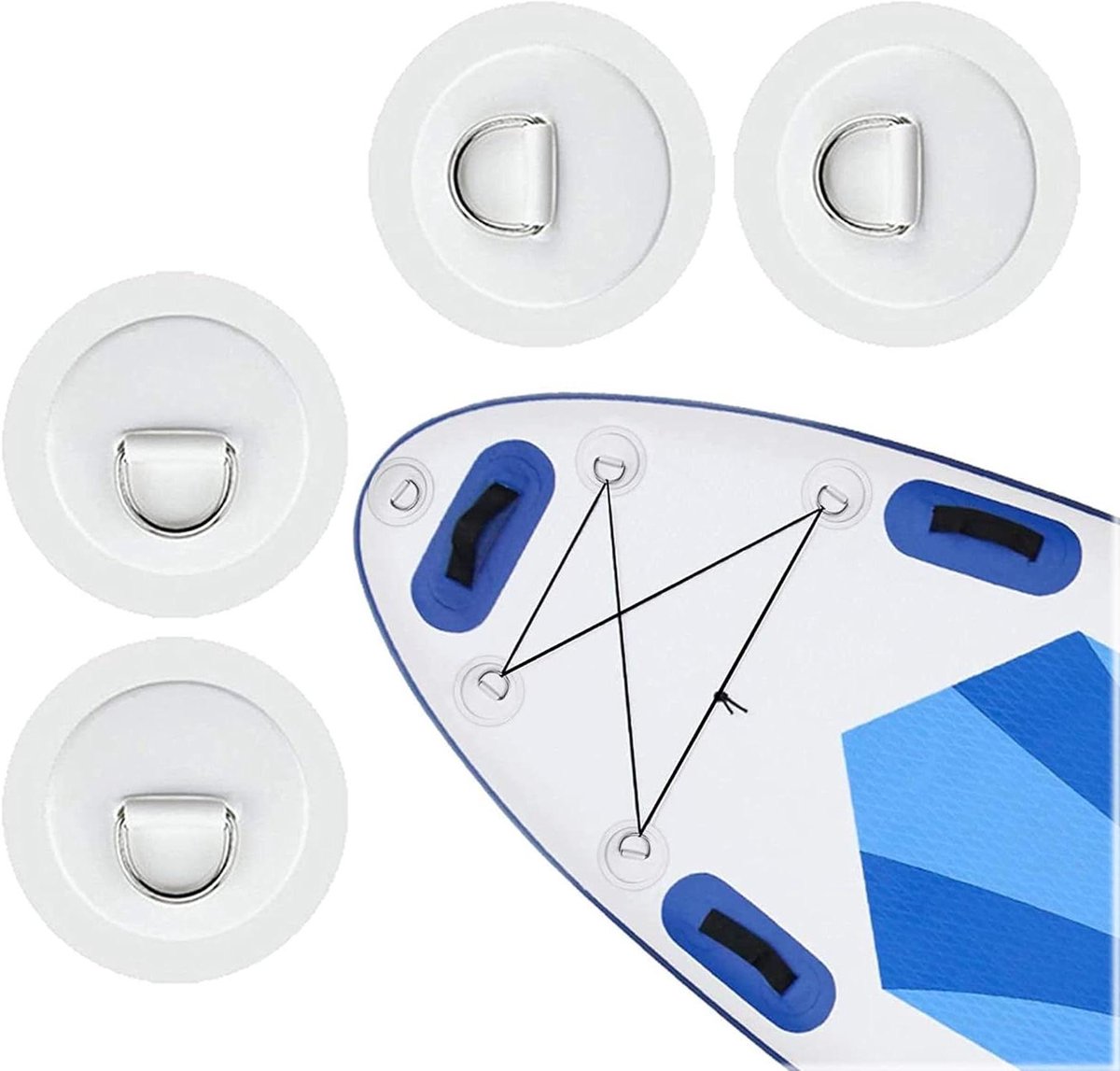 D-ring pad-patch set voor rubberboot en SUP boardaccessoires