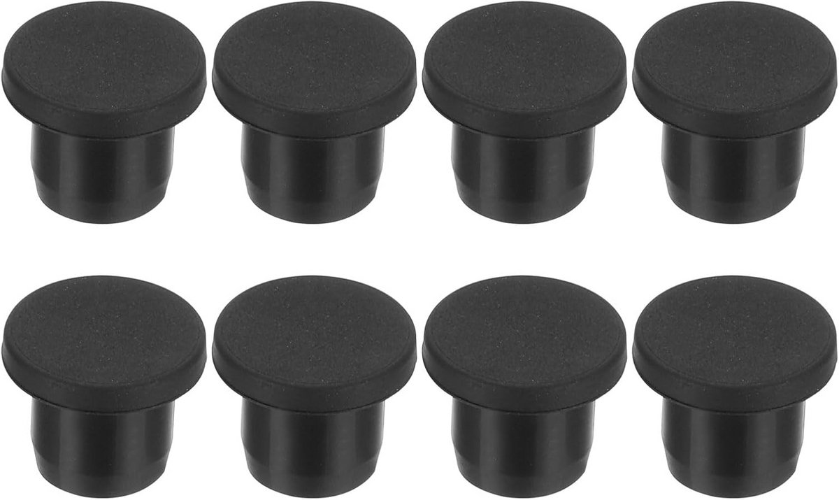 Set van 8 Zwarte Siliconen Rubberen Stopper voor Gaten van 10-11 mm