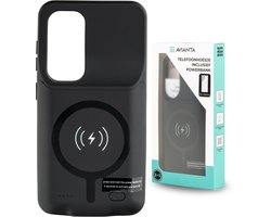 AVIANTA® Powerbank Telefoonhoesje - Geschikt voor Samsung Galaxy S22 Ultra en S23 Ultra - Oplaadbaar Hoesje - Draadloos telefoon opladen - Smart Battery Case - Cover - Powerbank hoes - Zwart