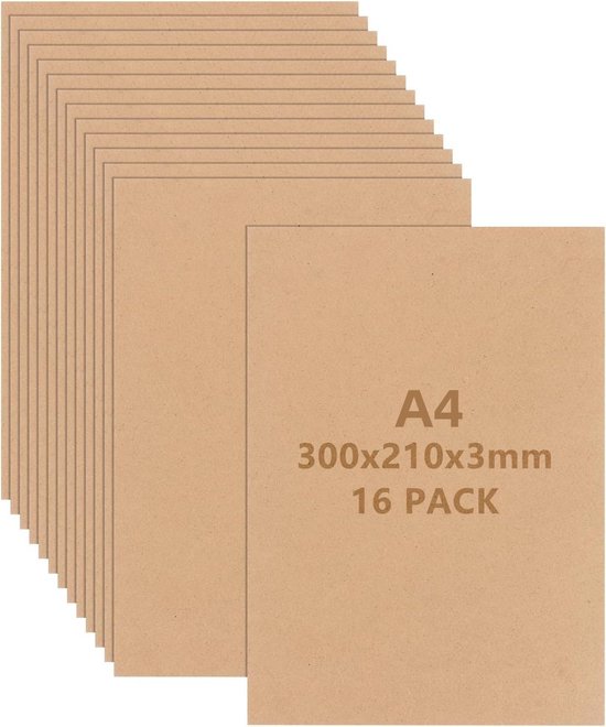 JMIATRY 15 stuks A4 Mdf-platen, 300 x 210 x 4 mm, houten platen om te knutselen, houten plaat voor laser, CNC-router, modellering, opengewerkt