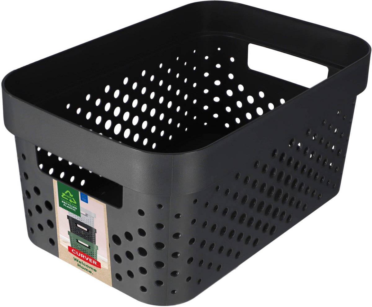 Curver Infinity Recycled Dots Opbergbox 45L - Antraciet
