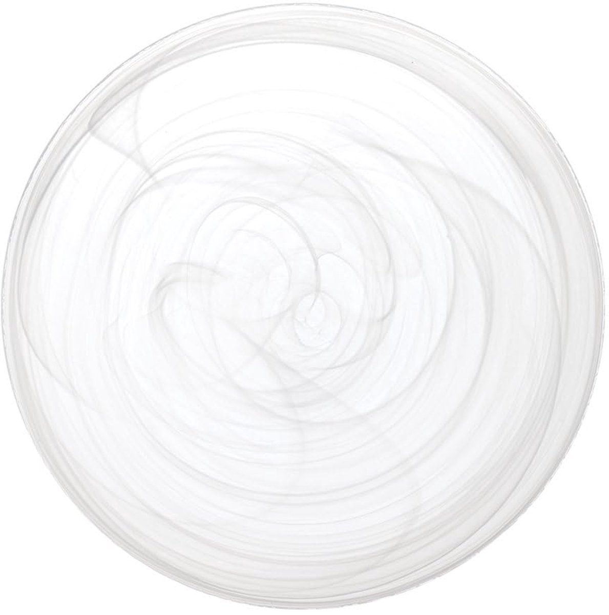 H&H set van 6 albasten fruitborden in wit glas 21 cm