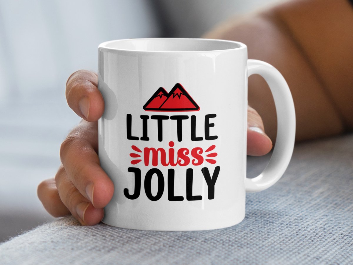 Little Miss Jolly Mug, Feestelijke Kerst Mok, Kinder Kerst Cadeau Idee, Vakantie Mok