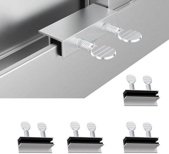ZFYQ 6 stuks veiligheidssloten voor schuiframen, raamsloten voor kinderen en huisdieren, verstelbaar, van aluminium, zonder boren, met sleutels