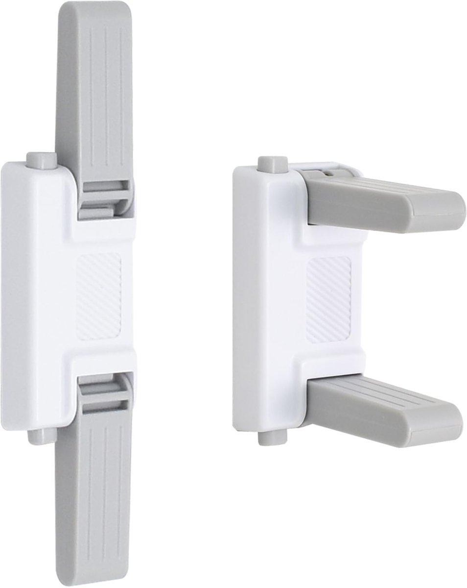 Image of 2-pack babyveiligheidsdeurkruk, kindveilige deurkrukvergrendeling, zelfklevend, deurstopper, kindveilig, met 2-knops systeem, voor deurkruk en raamkruk