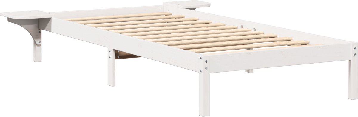 vidaXL - Bedframe - Wit - 90 - x - 190 - cm - Massief - grenenhout