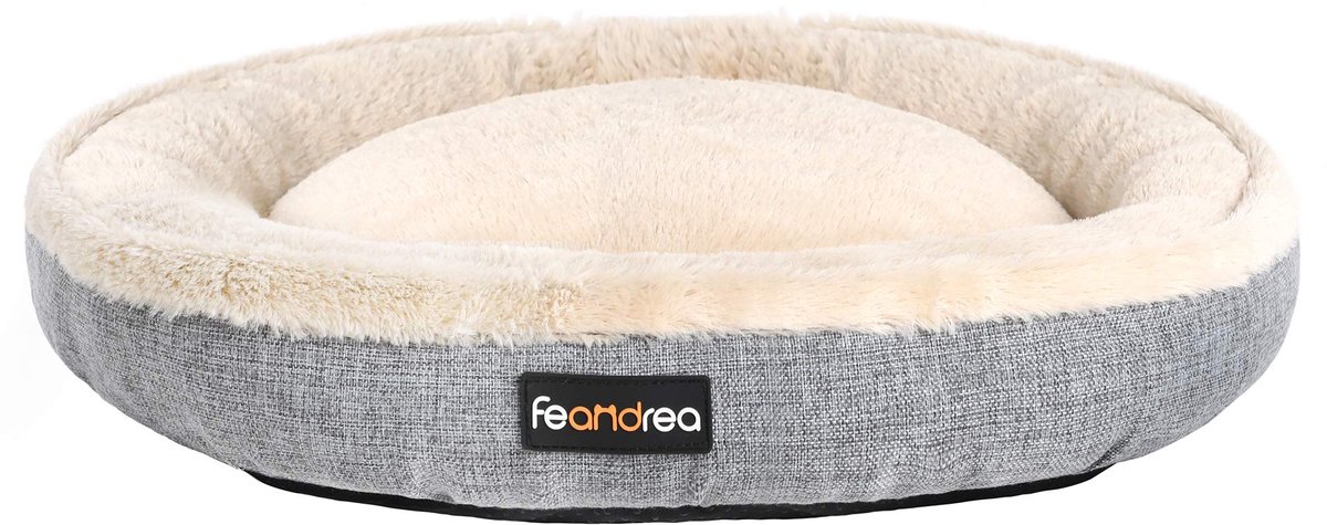 Feandrea hondenbed, hondenmand, kattenbed, donut, Ø 75 cm, grijs PGW075G02