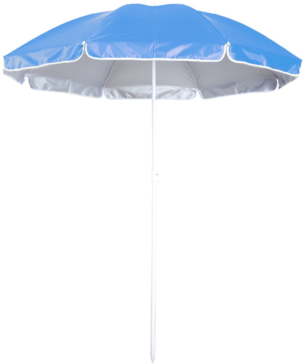 Strand parasol Lima - D150 cm - blauw - opvouwbaar - verstelbare hoogte - met opbergtas