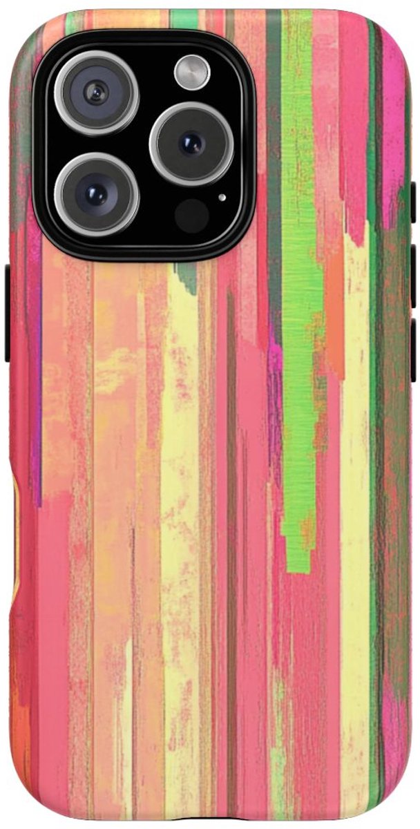 Levendige Verticale Strepen Abstracte Kunst – Telefoonhoesje Geschikt voor iPhone 16 Pro