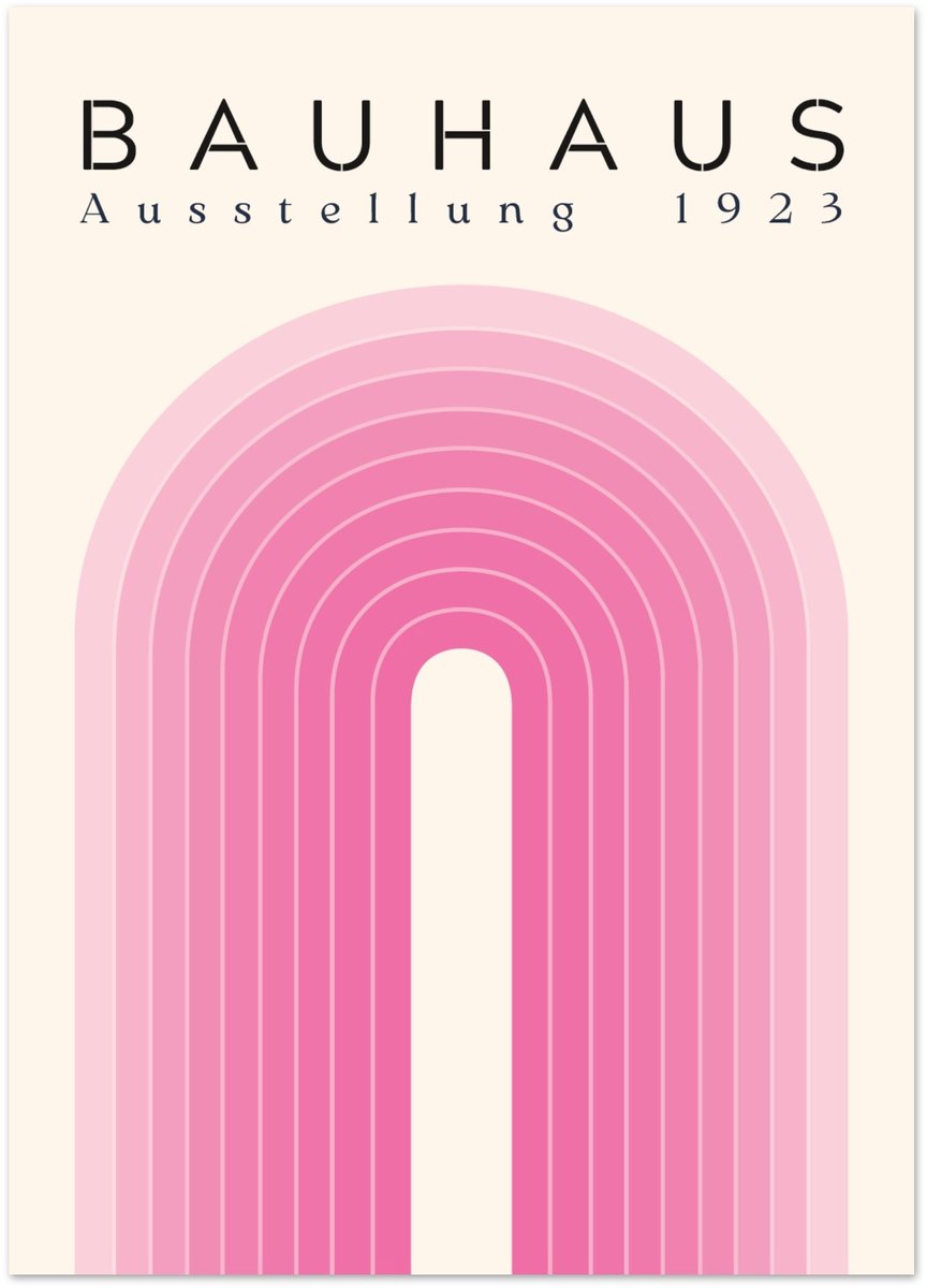 Bauhaus - Pink rainbow Poster 50x70 cm - exclusief lijst