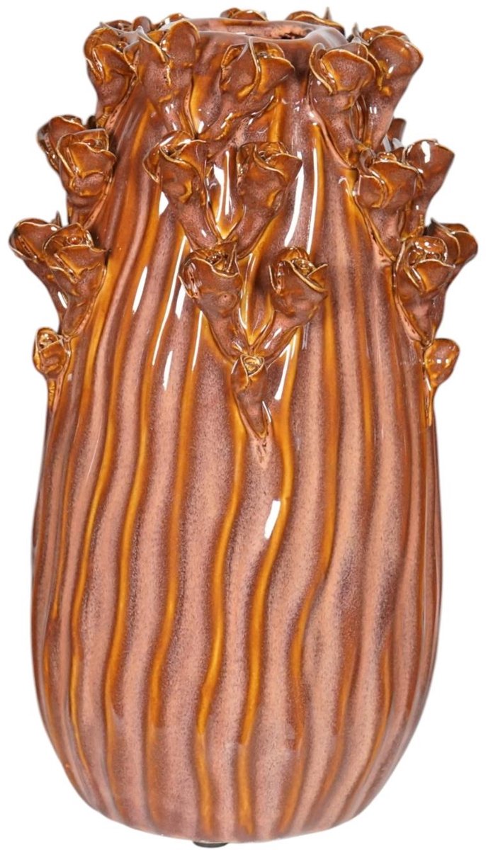 Vaas Bernou keramiek oranje 15x27,5cm