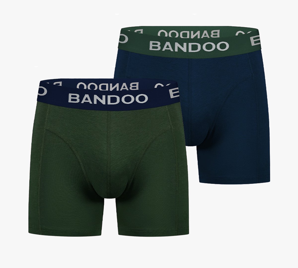 Bandoo Men's Bamboo - boxershorts heren - heren ondergoed - boxershorts - 2 Pack - Army Green - Navy Blue - Size : 4XL