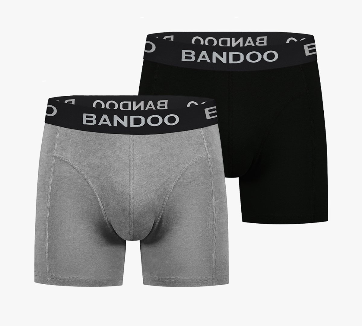 Bandoo Men's Bamboo - boxershorts heren - heren ondergoed - boxershorts - 2 Pack - Black - Grey - Size : 4XL