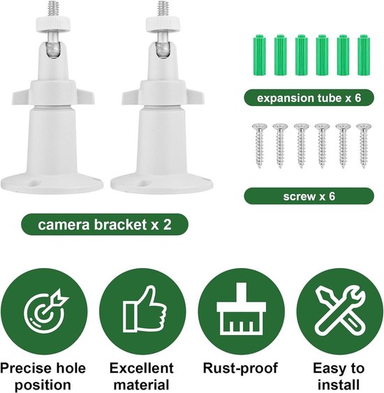 2pcs Beveiligingscamera Beugel - Verstelbare Camera Wandbeugel Houder - Compatibel met Arlo Eufy Solocam S220/C210 Eufycam 2C/2C Pro 3/S330 3C/S300 van Merkloos — afbeelding 4