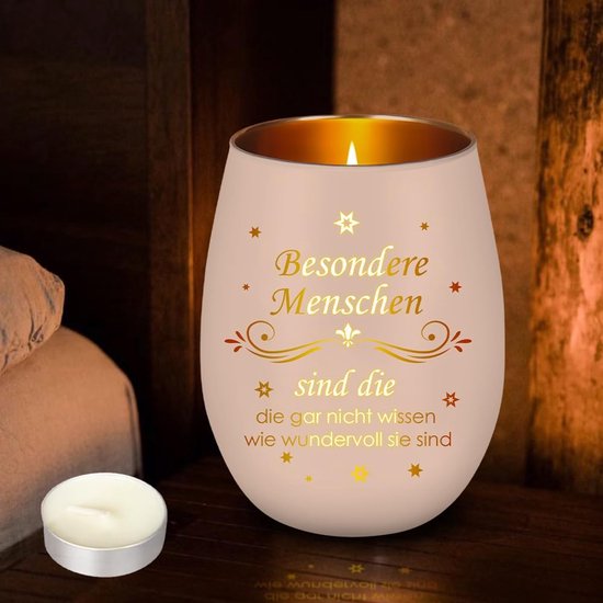Windlicht met gravure - cadeaus voor vrouwen - theelichthouder van glas - originele cadeaus voor verjaardag en Kerstmis