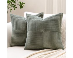 Unyqoos® Set van 2 decoratieve kussenslopen met streeppatroon voor een stijlvolle wooninrichting