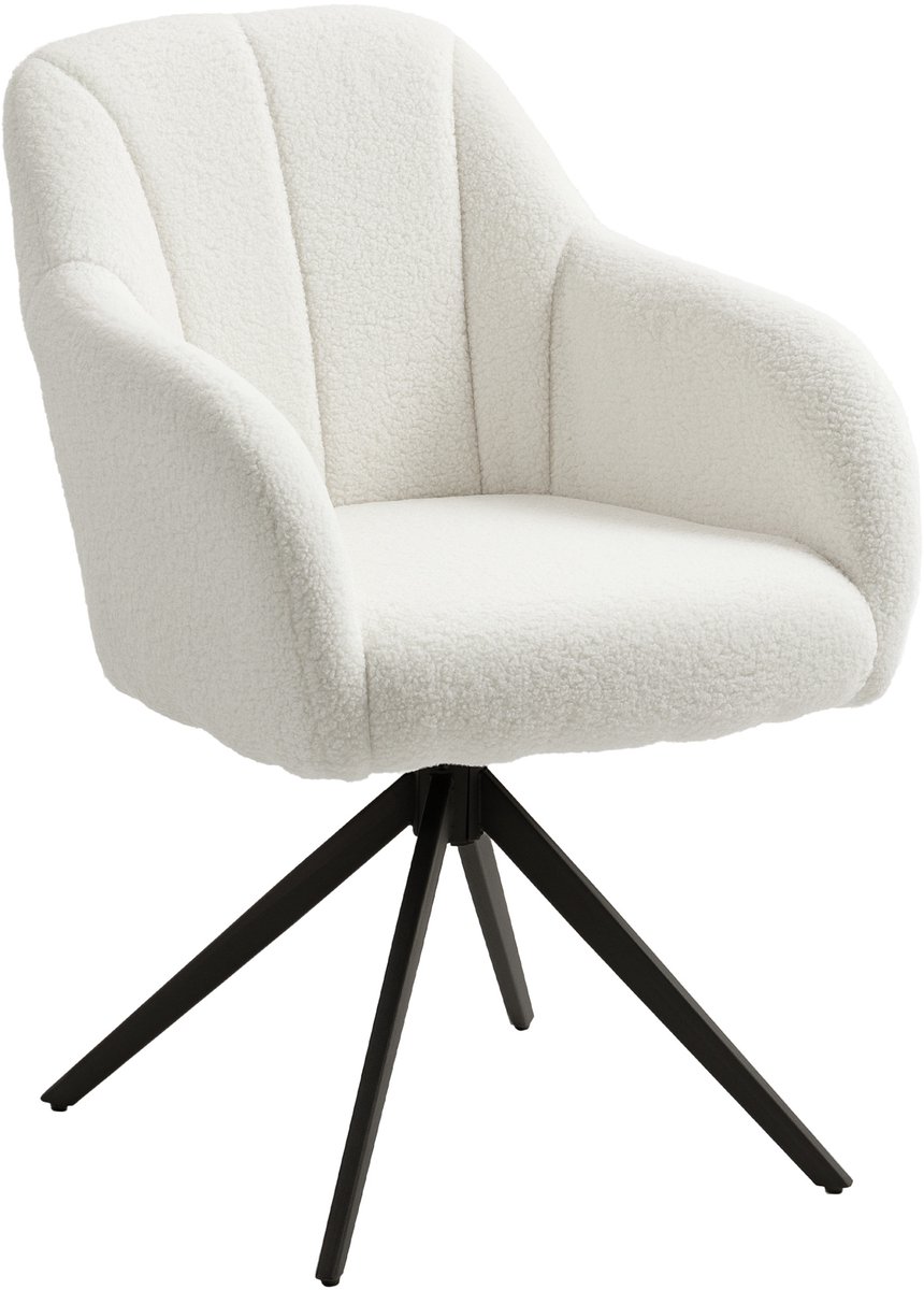 HOMCOM-Accentstoel-Polyester-56x63x86cm-Wit