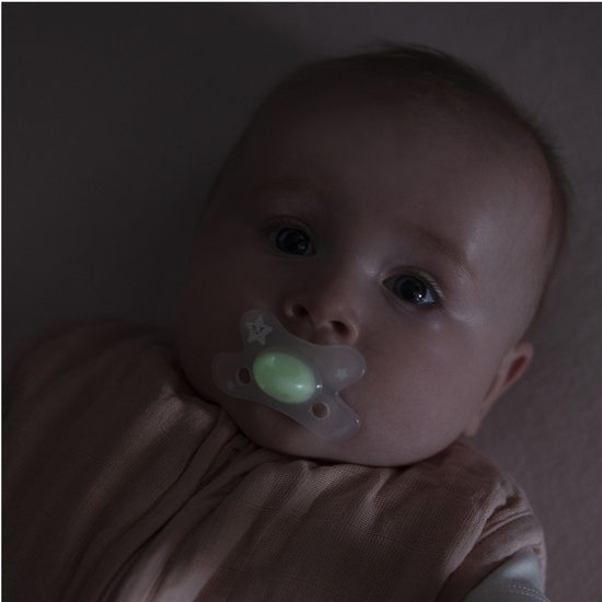 Difrax - Dental Fopspeen - 0 tot 6 Maanden - Glow in the Dark Orthodontische Speen - 2 st. van Difrax — afbeelding 5