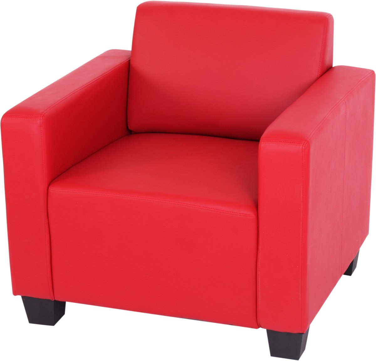 MCW Fauteuil Loungefauteuil Lyon, kunstleer ~ rood