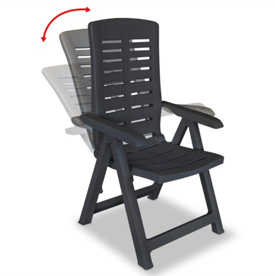 Tuinstoelen 2 st verstelbaar kunststof antracietkleurig van vida xl — afbeelding 5