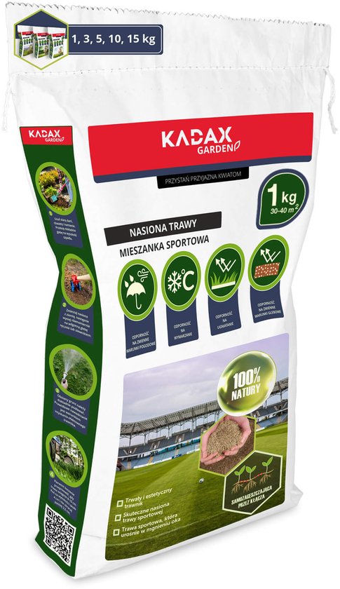 Foto: Kadax sportgras speelgras zaadmengsel graszaad graszaadmengsel effectief zaad gras graszaadmengsel 1 kg 