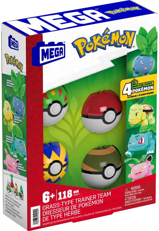 MEGA - Pokémon Grass Type Trainer Team Grasaanval - Constructiespeelgoed - Speelfiguur