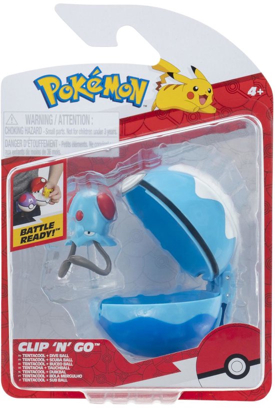 Jazwares Pokémon Clip'n' Go Poké Balls Tentacool et Dive Ball de Mini