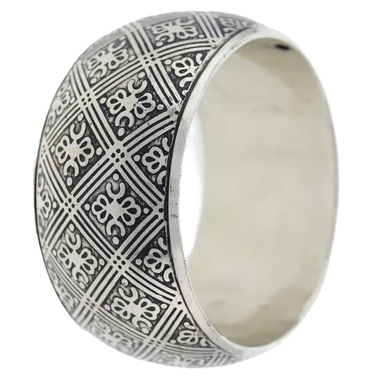Behave – Bracelet – Zwart – Argenté – Gravé – Boho – Sans nickel