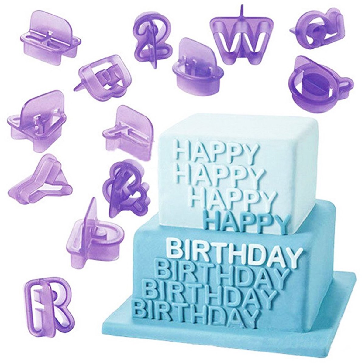 Fondant Letter Uitsteker Set 40 Stuks Koekjes Uitsteker Set Met Letters, Cijfers & Leestekens voor Taartdecoratie