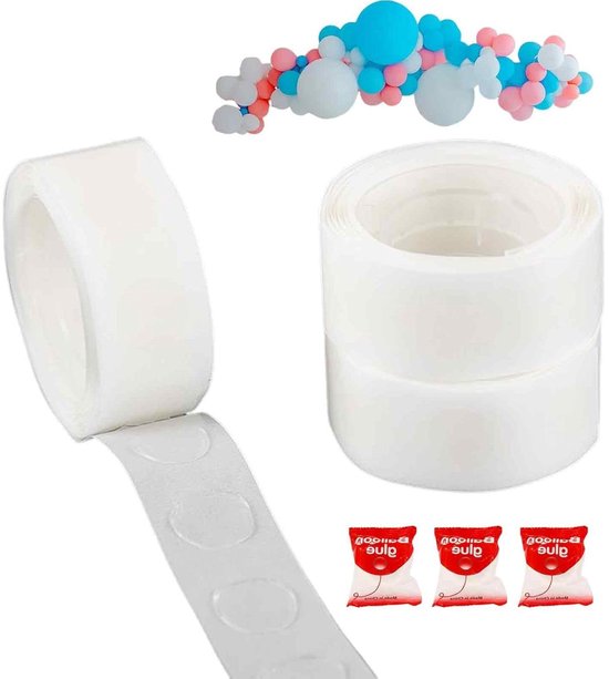 Ainiv 600 stuks ballonlijmpunten, dubbelzijdige stippenstickers, duidelijke verwijderbare ronde hechting, geen sporen, waterdichte ballon, kleverige stippen, tape voor knutselwerk, cadeauverpakking