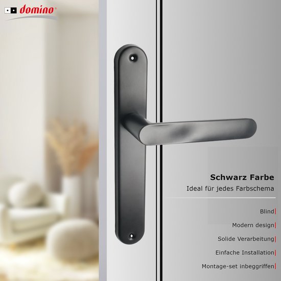 KOTARBAU® Deurgreep 90 mm links rechts voor profielcilinder zwart deurbeslag deurklink deurklink deurklink krukgarnituur kamerdeur klink aluminium