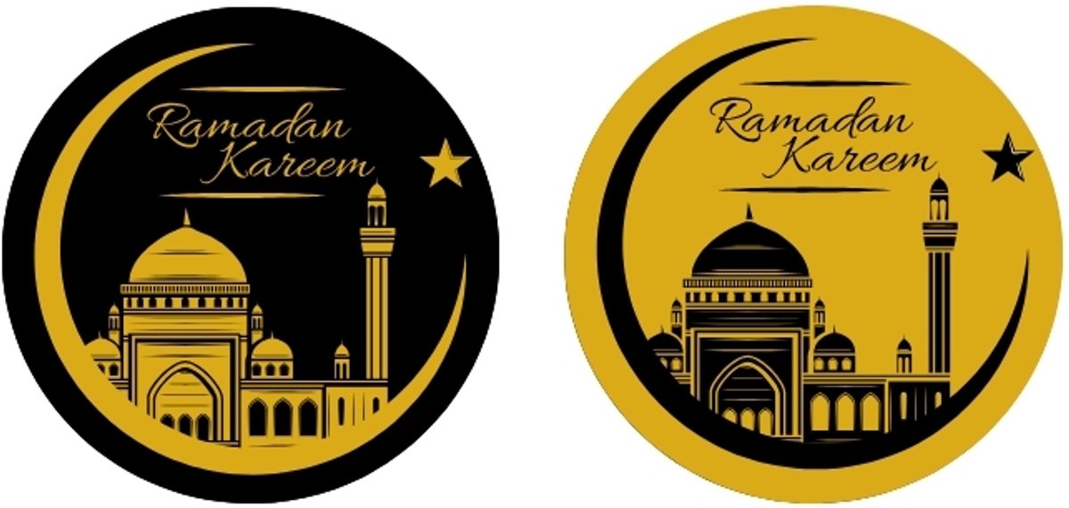 Stickers Ramadan Kareem - Zwart & Goud - 24 stuks