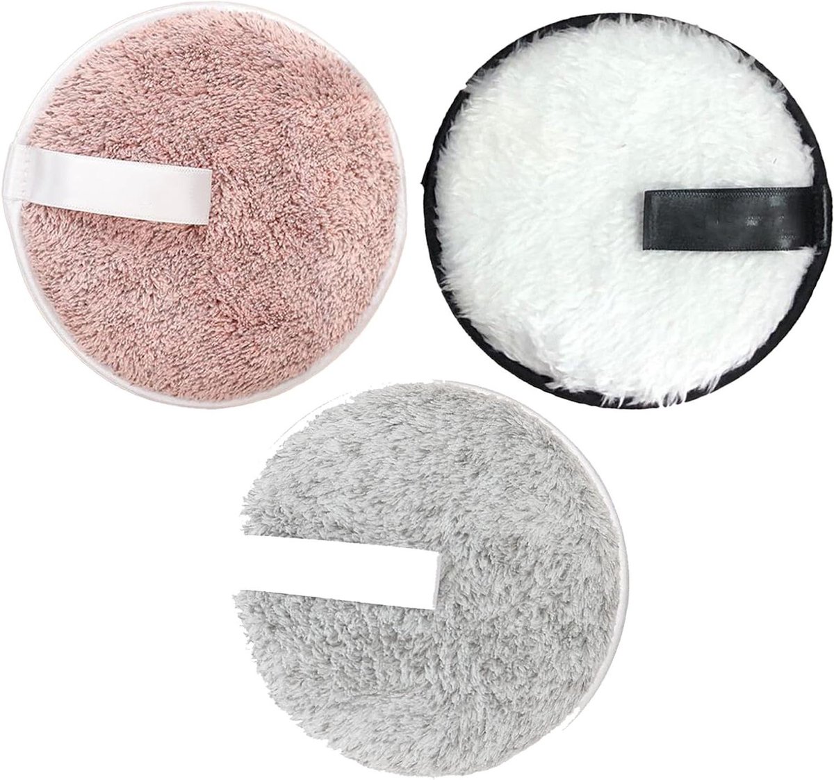 Allecto Plus - 3-pack wasbare make-up pads voor gezichtsreiniging en huidverzorging met wattenpads