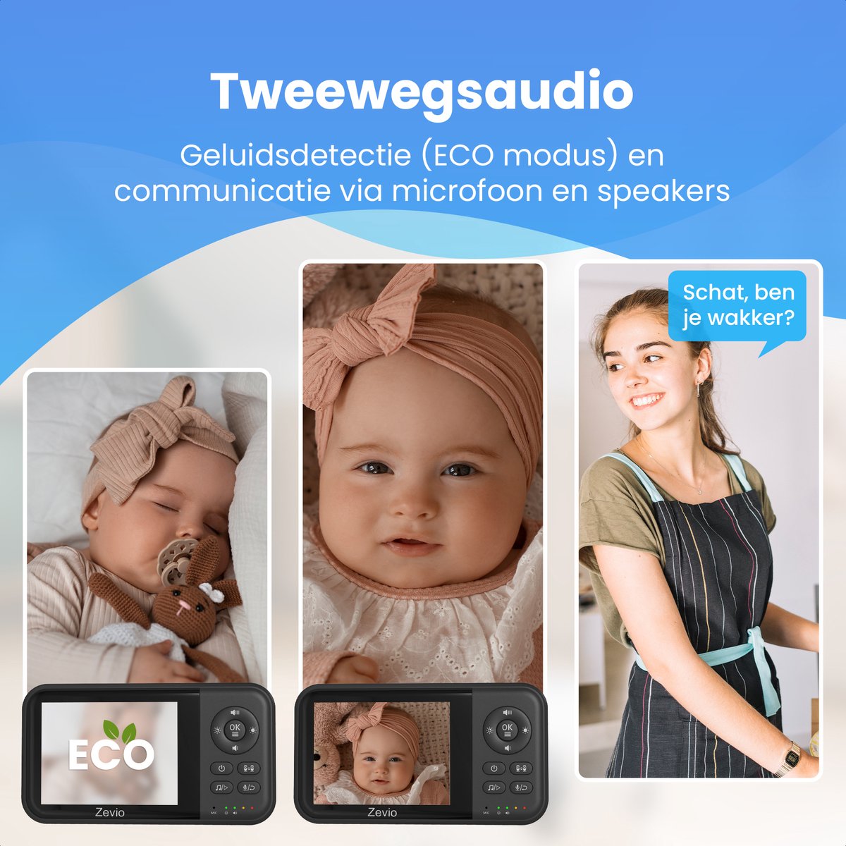 Zevio Babyfoon Comfort - Babyfoon Met Camera - Zwart thumbnail 5