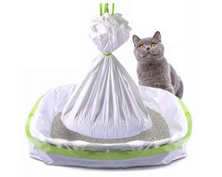 Kattenbakzakken/zakken voor kattenbak/94*45mm, kattenbakvoeringen met trekkoord voor huisdieren, katten, hondenpoep, kattenbakvulling (7 stuks)