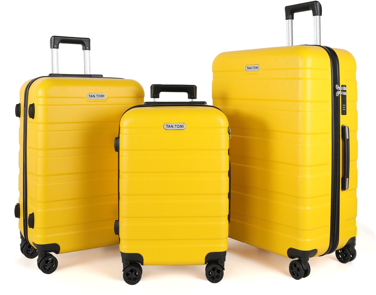 TAN.TOMI Kofferset - 3 Delig - 95L Handbagage + 65L +41L - Reiskoffer met 4 wielen - Handbagage Ruimbagage - Cijferslot - Reiskoffer - Trolley Koffer met Wielen - Mango