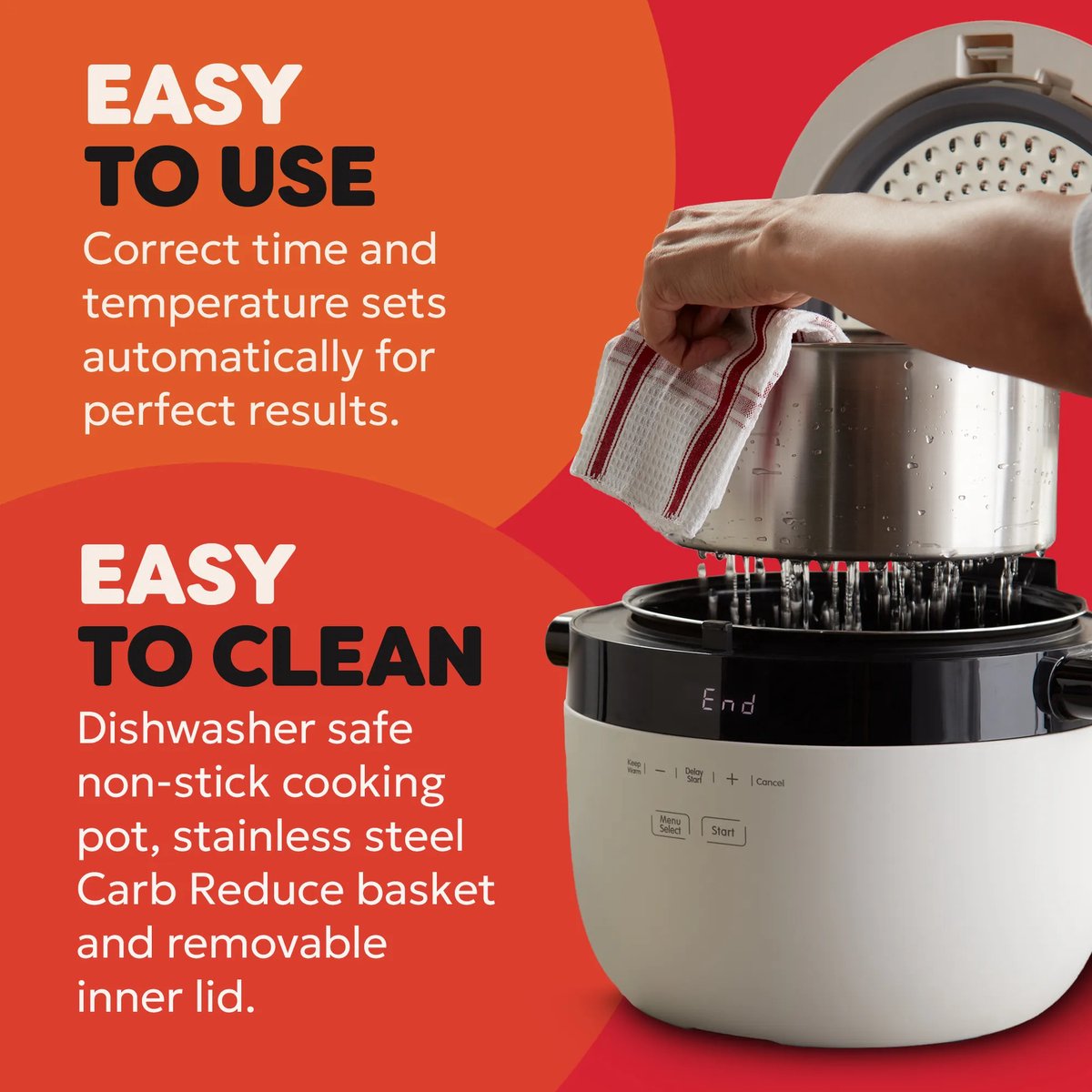 Instant Pot Rijstkoker & Stomer 4,8L - 8 Programma's - Slowcooker - Sauteren - CarbReduce Technologie - Tot 20 Porties - Multi Grain – foto 3