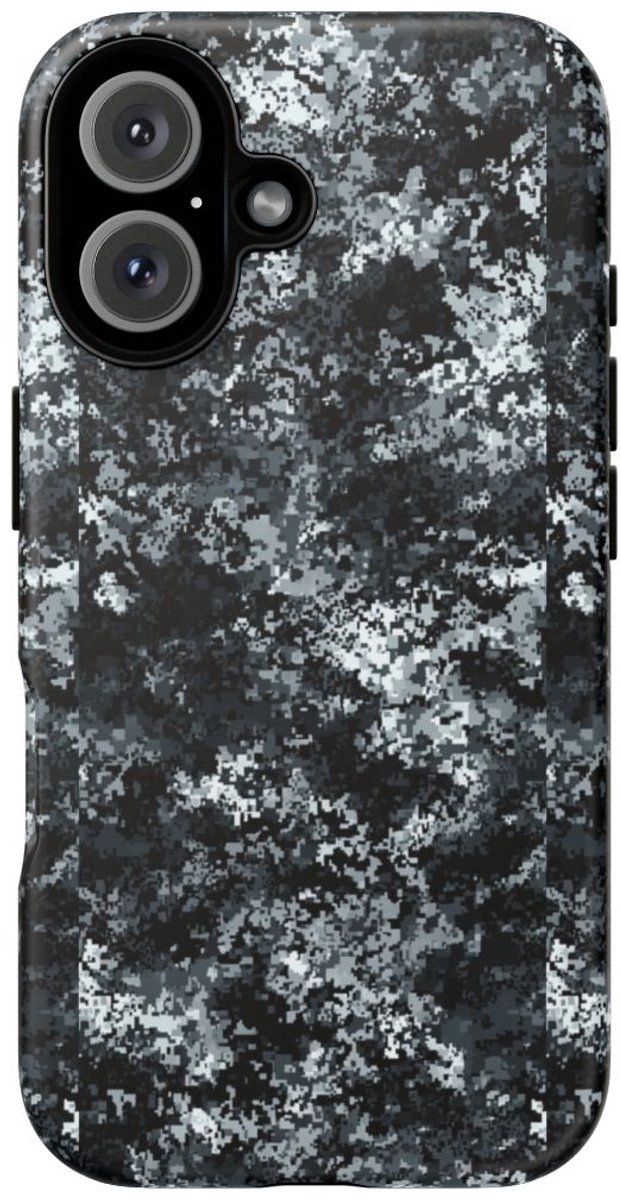 Digitale Grijze Camouflage – Mat Hoesje Geschikt voor iPhone 16