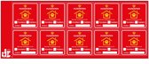 Autocollant Sauvez mon animal de compagnie pompier - 5 x 5 cm - 10 pièces par feuille