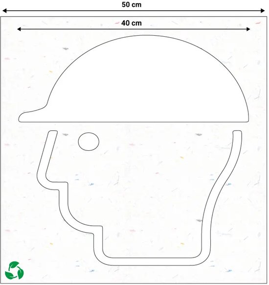 Spuitsjabloon helm verplicht - Sign Again materiaal - grijs wit - 50 x ...