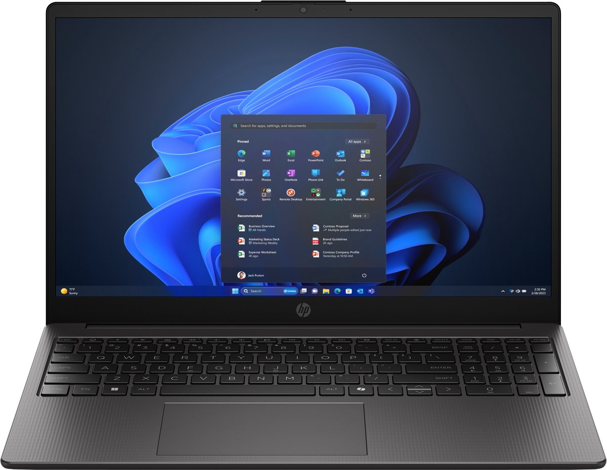 HP 255R G10 AMD Ryzen™ 5 7535U Laptop 39,6 cm (15.6") Full HD 8 GB DDR5-SDRAM 512 GB SSD Wi-Fi 6 (802.11ax) Gratis DOS Zwart