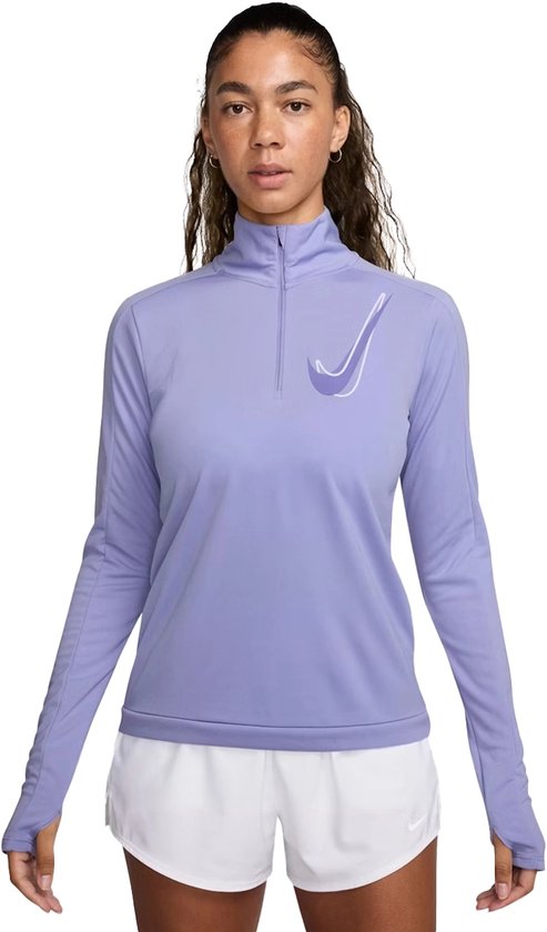 nike women's half zip purple