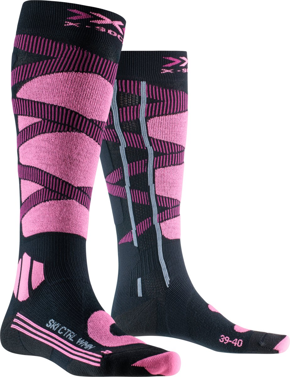 X-Socks Ski Control 4.0 skisok Opaalzwart/magnolia Violet