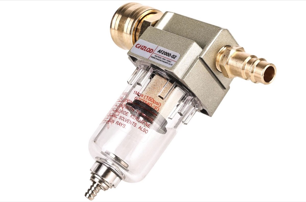 WNHB® Waterafscheider en Persluchtfilter 1/4 Inch - Met Drukregelaar en Snelkoppeling